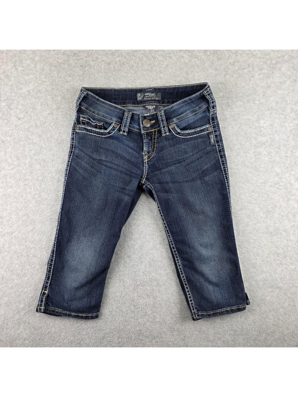 Silver Jeans McKenzie Crop Capris Womens 26 Blue Medium Wash Slim Denim Stretch